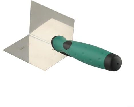 CashMuch Set di cazzuole angolari per intonaco e muratura, spatola angolare a 90° in acciaio inox con impugnatura morbida per lavori di ristrutturazione e costruzione