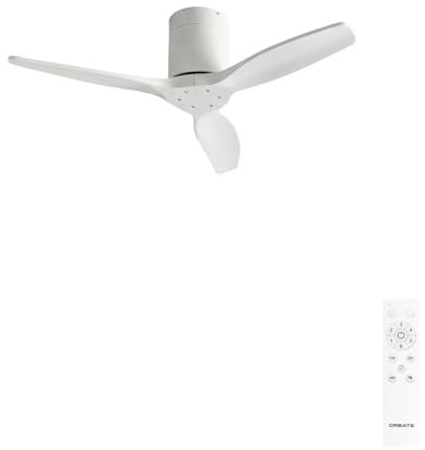 CREATE / WINDCALM S/Ventilador de techo ABS blanco con mando / 40W, Silencioso, Ø112 cm, 6 velocidades, temporizador, función verano-invierno