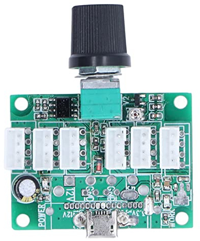 Juqrelith Module Régulateur Ventilateur USB, Réglage Simultané 24 Ventilateurs, Indicateur Lumineux Pratique, Contrôle Vitesse Multi Usage - Modulation Fréquence 2K - 50KHZ, Installation