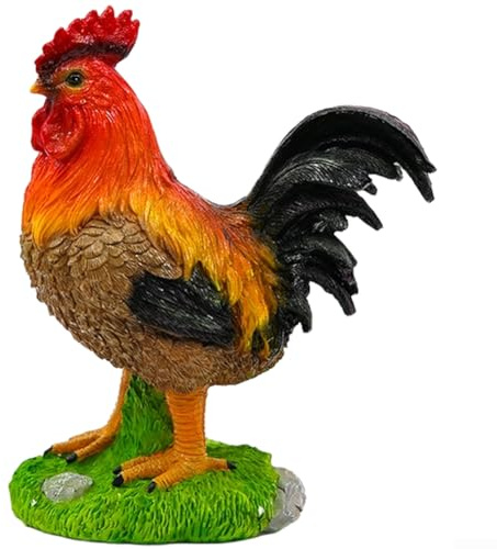 Gallo in resina ornamento per casa colonica decorazione da giardino all'aperto per scultura statuetta con design senza tempo e stabilità funzionale in resina