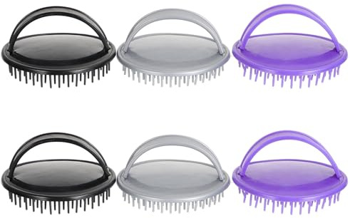 Genérico Cepillo para Estimular el Cuero Cabelludo Cuero Cabelludo y Eliminar la Caspa de Champú Masajeador 6 Piezas Cerdas de Plástico Suave Color Aleatorio Tipo de Cabello