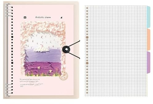 DVMSIEF Anteckningsbok med lösa blad Art Little Fresh anteckningsbok med lösa blad, avtagbar skrivtillbehör, kontorsmaterial (A square, B5)