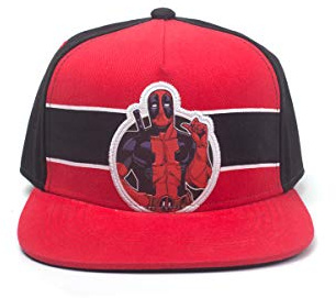 Marvel Comics Deadpool Stripe Badge Snapback Baseballkappe, Mehrfarbig (SB858761DED), Rot (Rot), Einheitsgröße