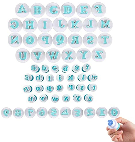 Tangger 62PCS moldes de letras Cortador Galletas Letras cortador de letras para fondant Moldes de Letras para Fondant Cortador Fondant Letras para Hacer Decoraciones de Galletas