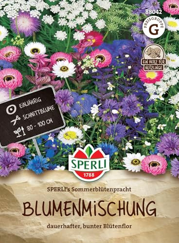 Sperli Blumensamen-Mischung SPERLI's Sommerblütenpracht 88042 - einjährig - Schnittblume - dauerhaft - bunter Blütenflor - Saatgut, Blumenwiese Samen