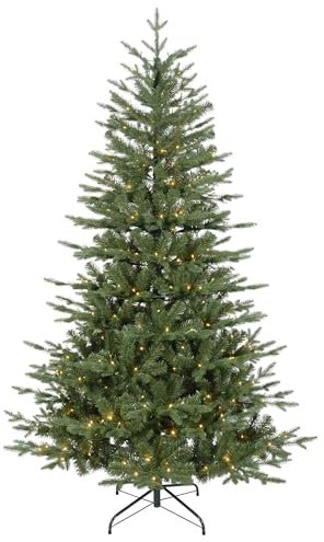 Dellonda Pre-Lit 6ft Christmas Tree with 270 Warm White LED Lights & 1,220 PE/PVC Tips - DH81