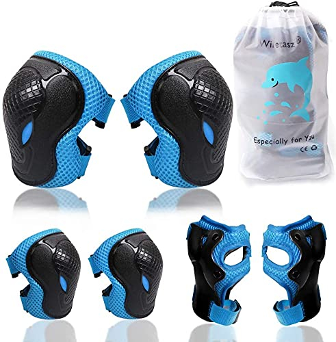 iletasz Knieschoner Ellenbogenschoner & Armschoner f¨¹r Kinder, Kinder Schonersets Verstellbarer Gurt M f¨¹r 5-12 Jahre Radfahren Inline-Skates, Rollschuhe, Skateboarding & Scooter Schonersets