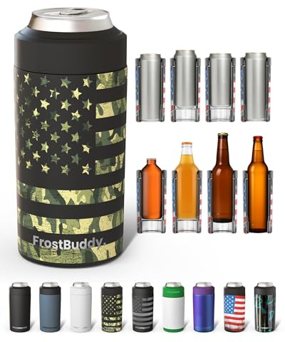 Frost Buddy Universal-Dosenkühler – passend für schlanke Dosen, 30,5 & 473 ml (Camoflag) | 20x kälter, kalt bis zu 24 Stunden | Schlankes, leichtes Design | Premium Verarbeitungsqualität