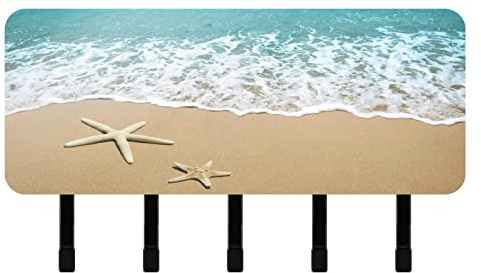 Schlüsselhalter für Wanddekoration, Seestern am Strand, Sandposthalter, Wandhalterung, Schlüsselbrett für die Wand