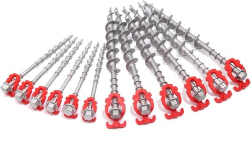 GarfatolRv Ground Anchors Non-Rust Cast Aluminum Tent Stakes Heavy Duty Metal Tent Stakes Pegs Ideal for Securing Animals, Tents, Canopies, Sheds, Car Ports, Swing Sets Outdoors