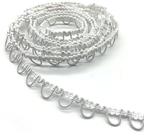 DHER 9 m Elastisches Band für Hochzeiten, schlaufenband knopflochband Weiß