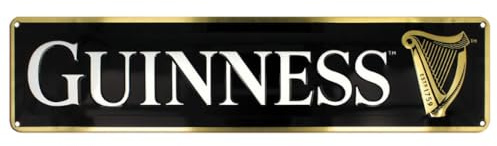 Guinness Harp Landschaft geprägtes Metallschild (50 cm x 12 cm)