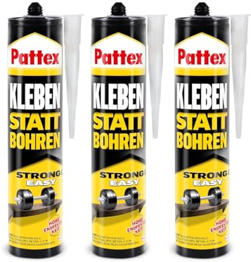 Pattex PKB40 Montagekleber - Kleben statt Bohren - Weiß - 3x400g