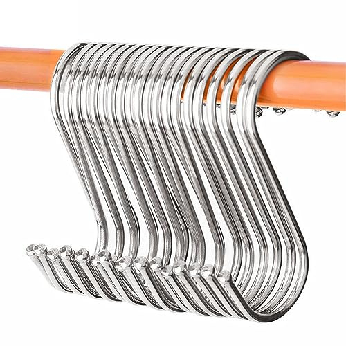 30 Stück S-Haken, 10 cm Zum Einhängen, S-förmige Metallhaken Aus Edelstahl 304, Multipopused Zum Aufhängen für Küche, Bad, Kleiderschrank, Anti-Tropfen-Design