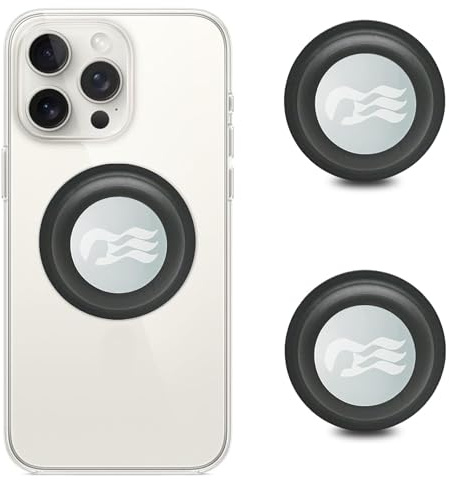 Princess Medallion Handy-Zubehör, Halterung für Ozean-Medaillon (iPhone, Android und alle Geräte), Schwarz, 2 Stück
