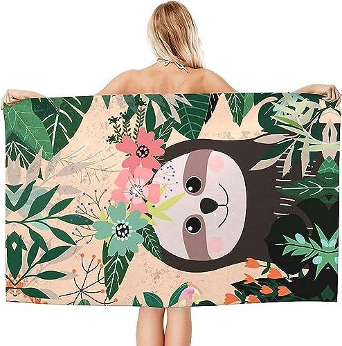Telo Mare Grande Microfibra Asciugamano Da Spiaggia Bradipo Animale Teli Mare Asciugatura Rapida Leggero Coperta Da Viaggio Xxl 200 X 200 Cm Terreno Per Palestra Yoga Nuoto Campeggio -9E7W