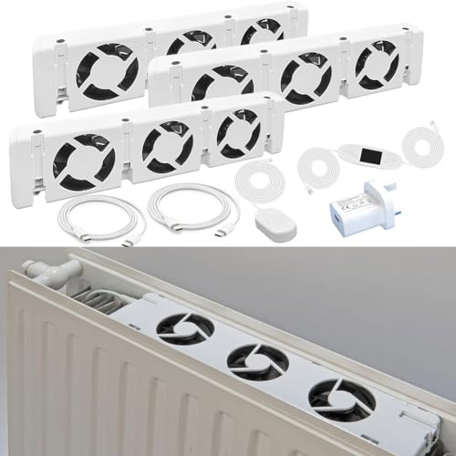Radiator Fan, 3.0 Radiator Fan Smart Radiator Booster Extension Set Ventilator Fan, Heater Booster For Underheaters And Radiators(for TRIO set)