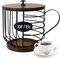 Deamos Capacity Coffee Pod Holder,Coffee Pod Organizer,Coffee Pod Storage,Coffee Bar Accessories,K Cup Holder Coffee Pod Organizer with Wooden Base for Kitchen Coffee Bar Office