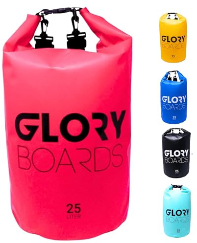 Glory Boards® Wasserdichter Dry Bag Rucksack - Ultra-Robust, leicht für Reisen, Schwimmfähig, mit Schultergurt für Stand up Paddling, Tauchen, Kajak, Rafting und Camping, 25 Liter, Pink