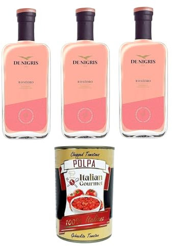 De Nigris Excellence Line - Roseoro süßer Rotweinessig 8,5 Oz 3x250 ml | mit Balsamico-Essig aus Modena, Italien, süß-saures Gewürz | Gealtert + Italian Gourmet polpa 400g