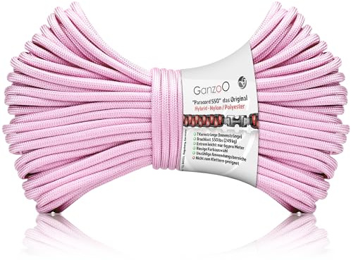 Ganzoo Paracord 550 Seil / 4mm / Nylon/Polyester Typ Shimmer/Armband Hunde-Leine/Hunde-Halsband / 250Kg. Bruchlast/Outdoor Rope/Camping Schnur/Allzweckseil / 30 Meter
