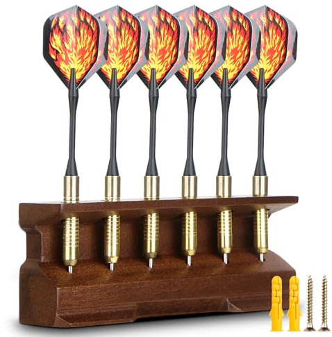 Enjoyard 2 in 1 Dart Halter und Wanddarthalter aus Holz, Dekoration Dartpfeilhalter| Präsentation Display Rack für Darts Holder| Darthalterung für Zuhause,Spielzimmer (Walnussholzfarbe, 15*3.7*5.8CM)