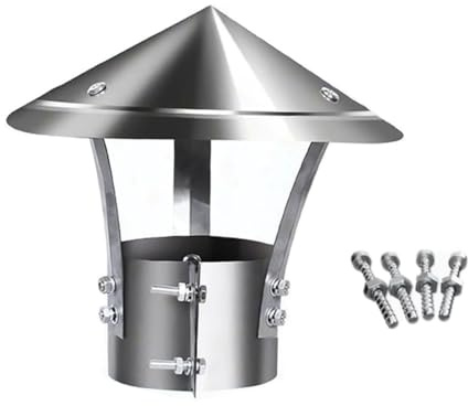 Generico Comignolo Antivento Antipioggia Ø 80-300mm Comignolo in Acciaio Inox per Condotti di Stufe E Camini Comignoli Superiori Conici Comignoli for Esterno Tetto(110mm/4.3in)