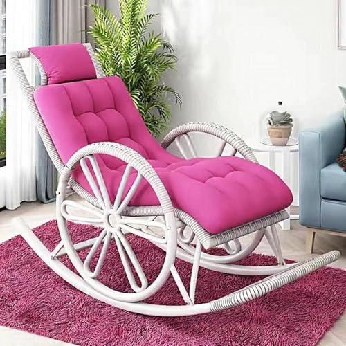 Schaukelstühle für die Freizeit auf der Terrasse, moderner Schiebeschaukelstuhl, Garten-Loungesessel für den Außenbereich, Schaukelstuhl für den Innenbereich, gewebte Sonnenliege aus PE-RATT