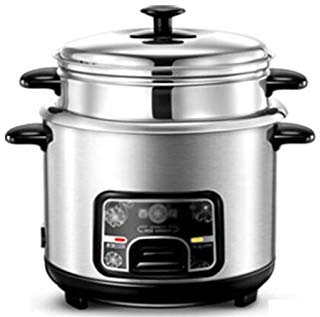Cuociriso, cuociriso con pentola Interna in Acciaio Inossidabile 304, cuociriso per Uso Domestico Vecchio Stile, con vaporiera - Apparecchio di Cottura Sano e Non Rivestito da 2L-