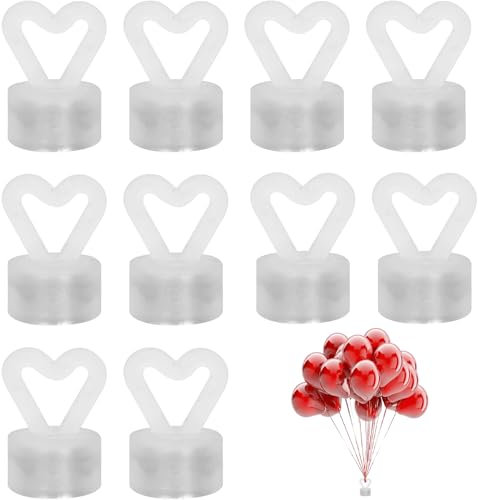 AONAYO - Lot de 10 poids pour ballons à l'hélium, cœur, blanc, réutilisable, magnétique, parfait pour les fêtes scolaires, anniversaires, mariages et autres événements