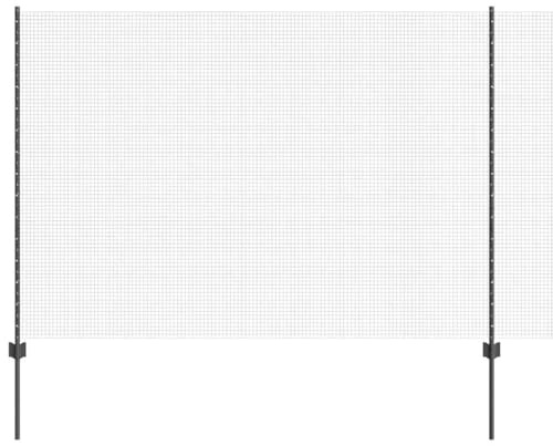 vidaXL Svetsat trådgeller med stolpar 10 x 1,5 m PVC-belagda stål Grå