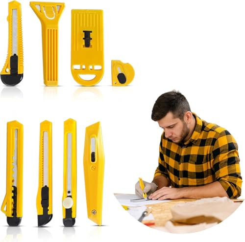 8-Piece Precision Blade Tool Set – Multipurpose Cutting Tools for Home, Office, Crafts, and Packaging