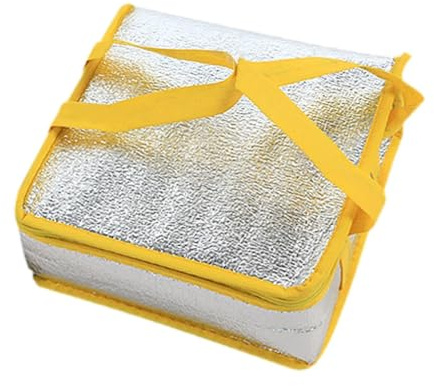 Amagogo Sac Isotherme pour Livraison de Pizza, Sac à Réchauffement Alimentaire avec Transporteur, Jaune 35x35x10cm