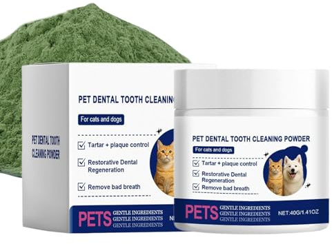 Polvere per la pulizia dei denti per animali domestici - Polvere di denti per gatti 40 g | Dentifricio per l'igiene dei cuccioli per il lavaggio della bocca della famiglia, viaggi, all'aperto