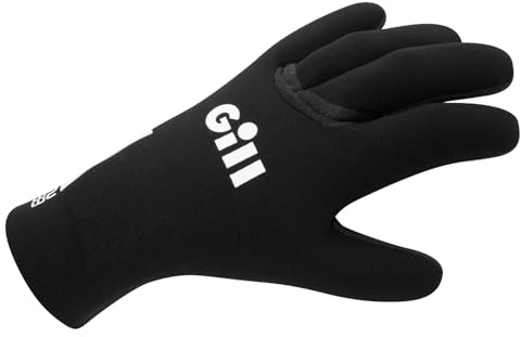 Gill Junior/Kids ZenTherm Sailing Gloves - Thermal, Flexible, 3mm Neoprene & Silicon Palm Grip (Black, JUN)