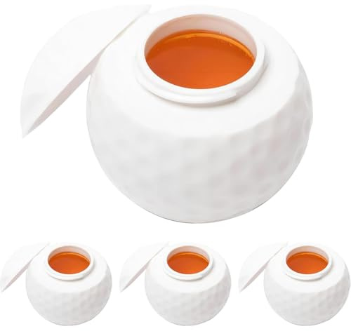 3Pcs Funny Golf Ball Shaped Shot Glasses Glass,Novelty Whiskey Glasses,Small Plastic Golf Shaped With Lid,Shot Glass Perfect Drinking Tumblers For Home Bar Party Birthday Gifts Golfers