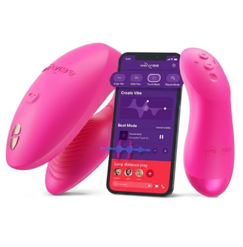 We-Vibe Chorus Pro App-gesteuerter Kabelloser Paarvibrator | Fernbedienbares Erwachsenenspielzeug | Silikon Stimulator mit 10 Intensitätsstufen | Klitoral- & G-Punkt Sexspielzeug für Sie | Rosa