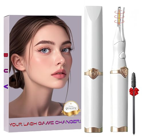 Heated Eyelash Curler - 2 in 1 Clip-Type Eyelash Curlers - Electric Eyelash Curler Rechargeable for 24H Long Lasting, 3 Heating Modes, 8S Fast Heating, Makeup Tool Gifts for Women Girls, White-EC