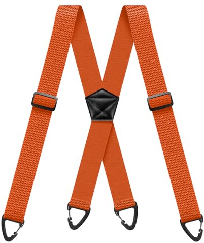 Clip Yeah Hosenträger Herren Breit 3.8cm mit 4 Anti-rutsch Hakenschnalle | Elastisch Hosenträger Herren Extra Stark Verstellbar Suspenders für Outdoor Arbeitshose Lederhose Motorradhose Skihose X-form