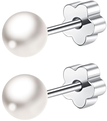 JUZICHEN Örhängen Med Pärlor För Kvinnor, Örhängen Med Pärlor i Kirurgiskt Rostfritt Stål i Guld/Silver, Allergivänliga Smycken För dam, Med Presentask