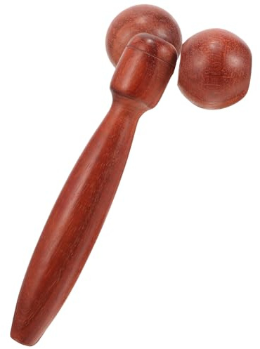 CIMAXIC Rouleau de Massage en Bois pour Visage et Cou, Outil de Massage Facial Rafraîchissant, Rouleau Double Boule pour Soin Peau et Relaxation Corporelle