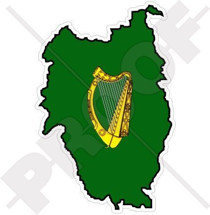 LEINSTER Provinz IRLAND Karte-Flagge Irisch EIRE 120mm Auto & Motorrad Aufkleber, Vinyl Stickers