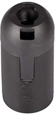 E14 Lampenfassung Kunststoff (PBT), Mantel glatt Schwarz