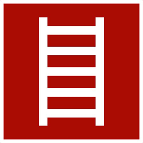 Brandschutzzeichen Leiter, Sicherheits- & Rettungswegschild nach BGV A8, starres PVC 150 × 150 mm, robust & langlebig