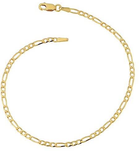 Armband 14 Karat 585 Gold Italienisch Figaro Gelbgold Armkette Breite 3 mm