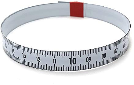 Skalenbandmaß 10m - Bezifferung von recht nach links - Stahl weiß lackiert - Breite: 10mm, mit Duplexteilung - Gehrungsband Anschlagband Rollbandmaß Lineal