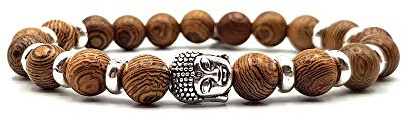 KARDINAL WEIST Buddha Holz Armband, Yoga Schmuck für Damen und Herren, Ruhe - Anti Stress - Energie - Chakra - №1