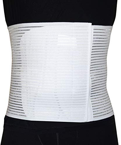 BODYPERFECT Bandeau abdominal Post-opératoire Unisexe Correcteur Post-opérationnel Soulage les maux de dos Fermeture réglable H 28 XS BLANC