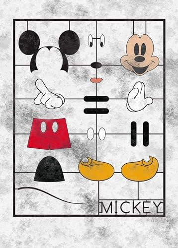 Komar Disney Vlies Fototapete - Mickey Kit - Größe: 200 x 280 cm (Breite x Höhe) - Maus, Kindertapete, Kinderzimmer, Tapete - IADX4-053