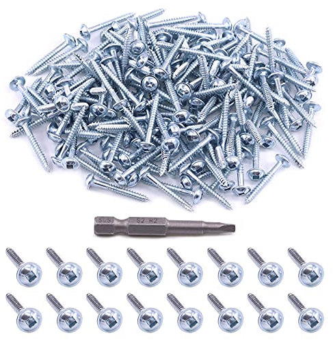 Glarks 160 viti con foro tascabile, 8 x 1-1/4, zincate, a testa quadrata, autofilettanti, a filettatura fine, per legno e lamiera (filettatura fine # 8 x 1-1/4)